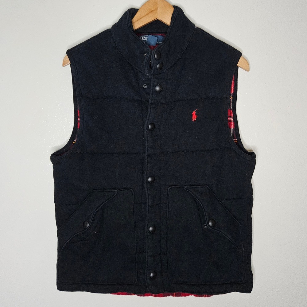 Polo Ralph Lauren Mens Puffer Vest Plaid Lined Interior